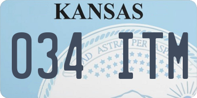 KS license plate 034ITM