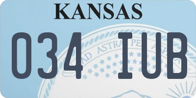 KS license plate 034IUB
