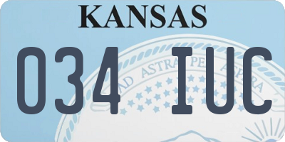 KS license plate 034IUC