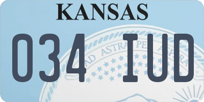 KS license plate 034IUD
