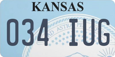 KS license plate 034IUG