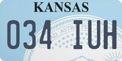 KS license plate 034IUH