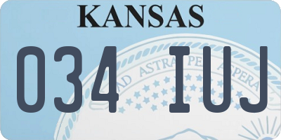 KS license plate 034IUJ