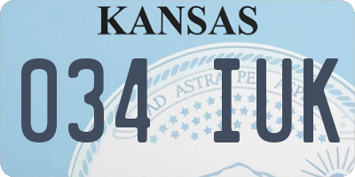 KS license plate 034IUK