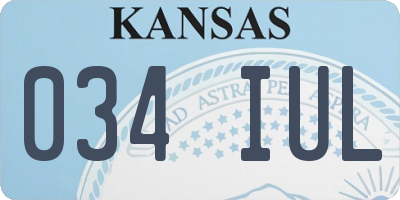 KS license plate 034IUL