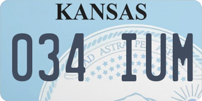 KS license plate 034IUM