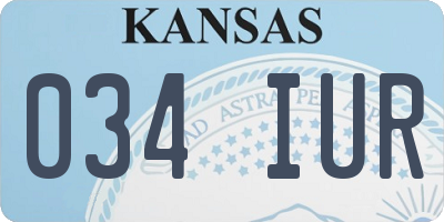 KS license plate 034IUR