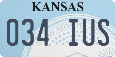 KS license plate 034IUS