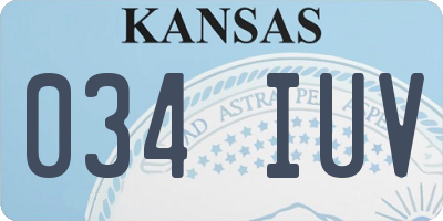 KS license plate 034IUV