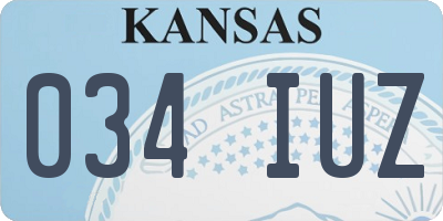 KS license plate 034IUZ