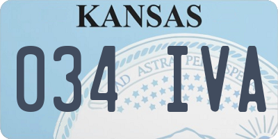 KS license plate 034IVA