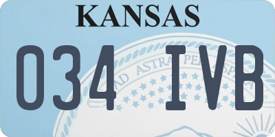 KS license plate 034IVB