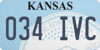 KS license plate 034IVC