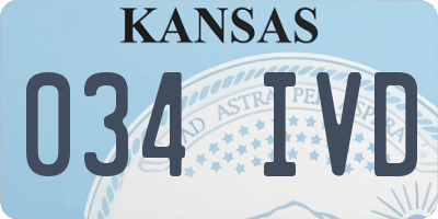 KS license plate 034IVD