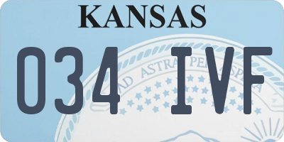 KS license plate 034IVF