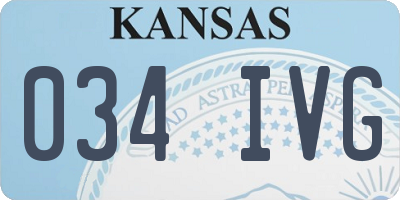 KS license plate 034IVG