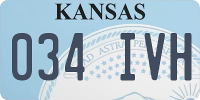 KS license plate 034IVH