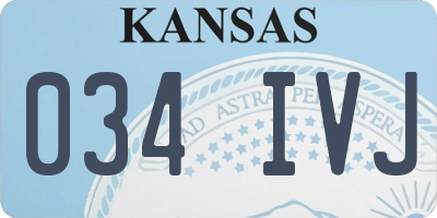 KS license plate 034IVJ
