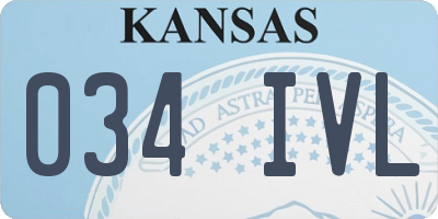 KS license plate 034IVL