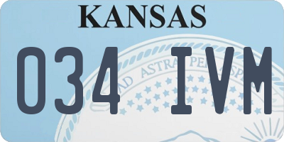 KS license plate 034IVM