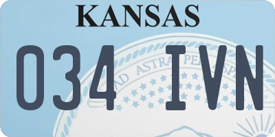 KS license plate 034IVN