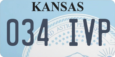 KS license plate 034IVP