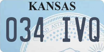 KS license plate 034IVQ
