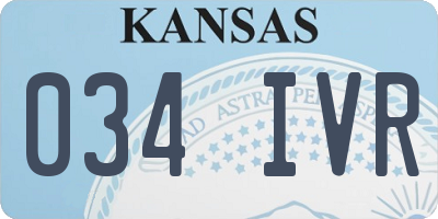 KS license plate 034IVR