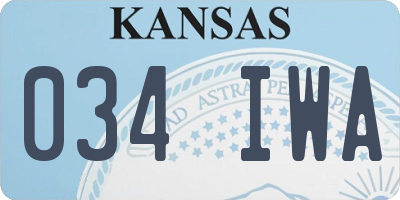 KS license plate 034IWA