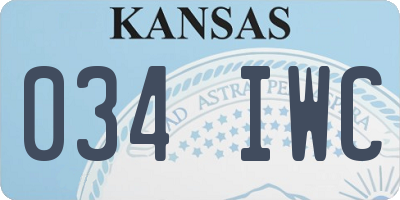 KS license plate 034IWC