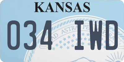 KS license plate 034IWD
