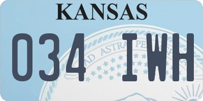 KS license plate 034IWH