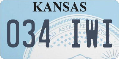 KS license plate 034IWI