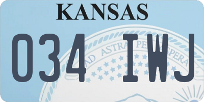 KS license plate 034IWJ