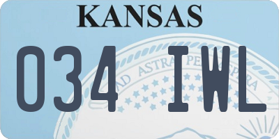 KS license plate 034IWL