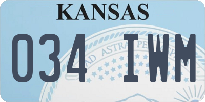 KS license plate 034IWM