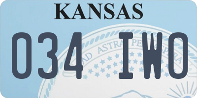 KS license plate 034IWO