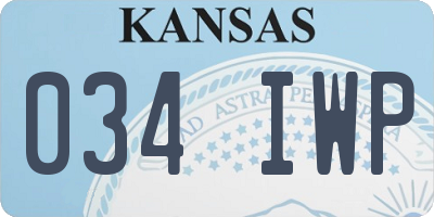 KS license plate 034IWP