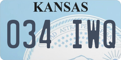 KS license plate 034IWQ