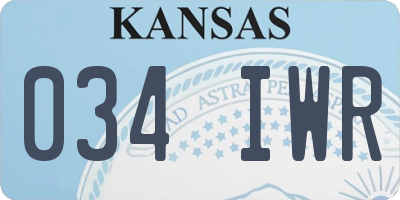 KS license plate 034IWR