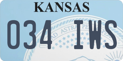 KS license plate 034IWS