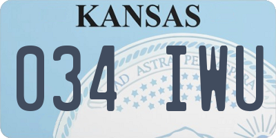 KS license plate 034IWU