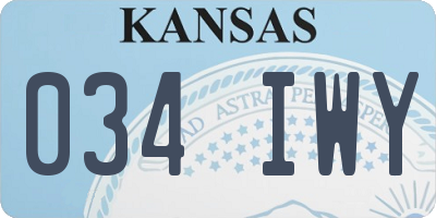 KS license plate 034IWY