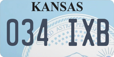KS license plate 034IXB