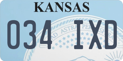 KS license plate 034IXD
