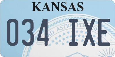 KS license plate 034IXE