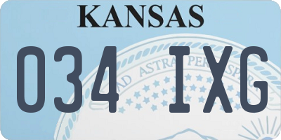 KS license plate 034IXG