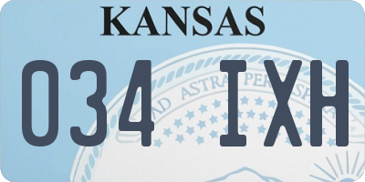 KS license plate 034IXH
