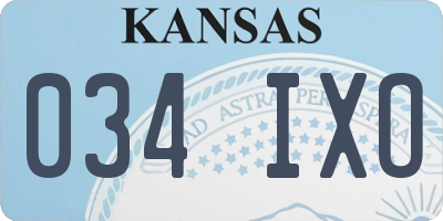 KS license plate 034IXO