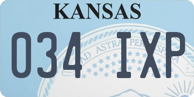 KS license plate 034IXP